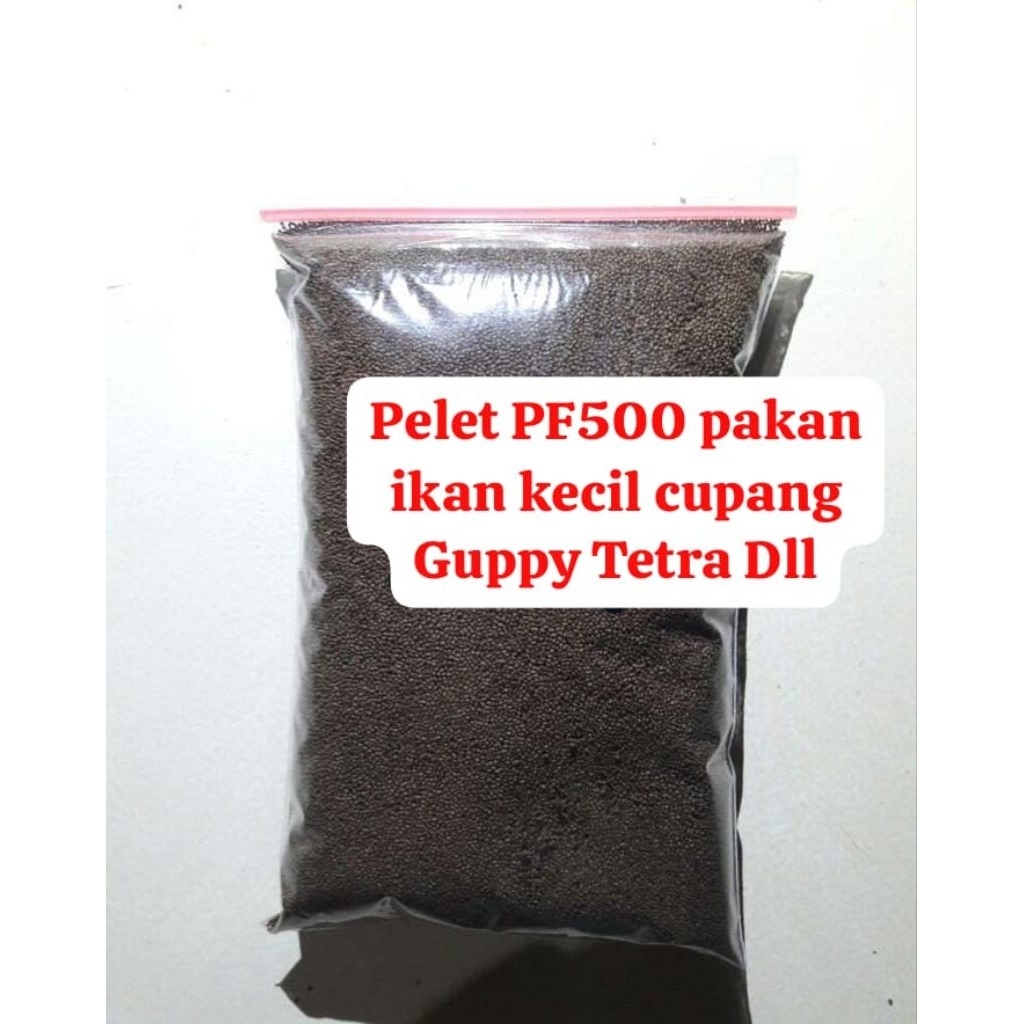 pelet ikan kecil PF500 pakan ikan kecil cupang Guppy molly Tetra lele dan ikan kecil lain nyah