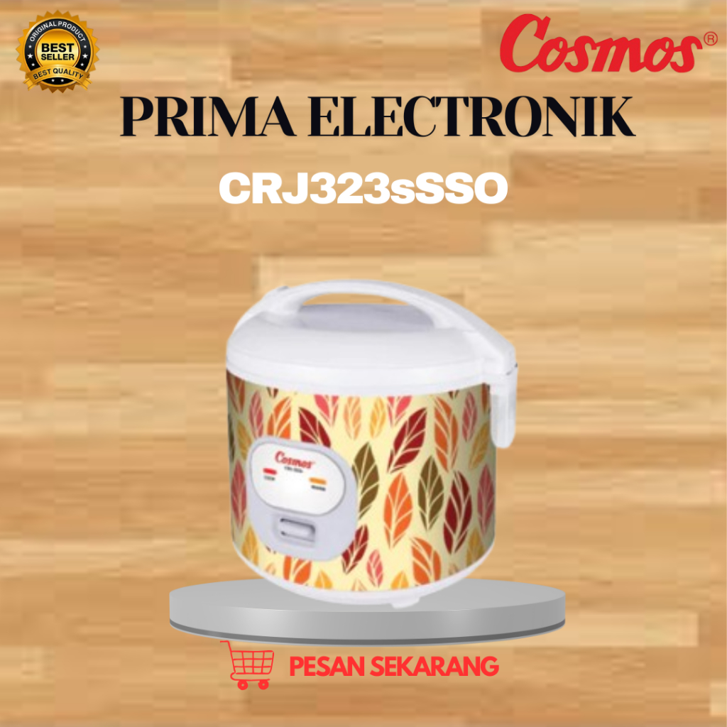 COSMOS RICE COOKER 1.8L CRJ 323sSSO Low Watt/CRJ323sSSO/CRJ323s SSO/CRJ-323sSSO/ORIGINAL GARANSI