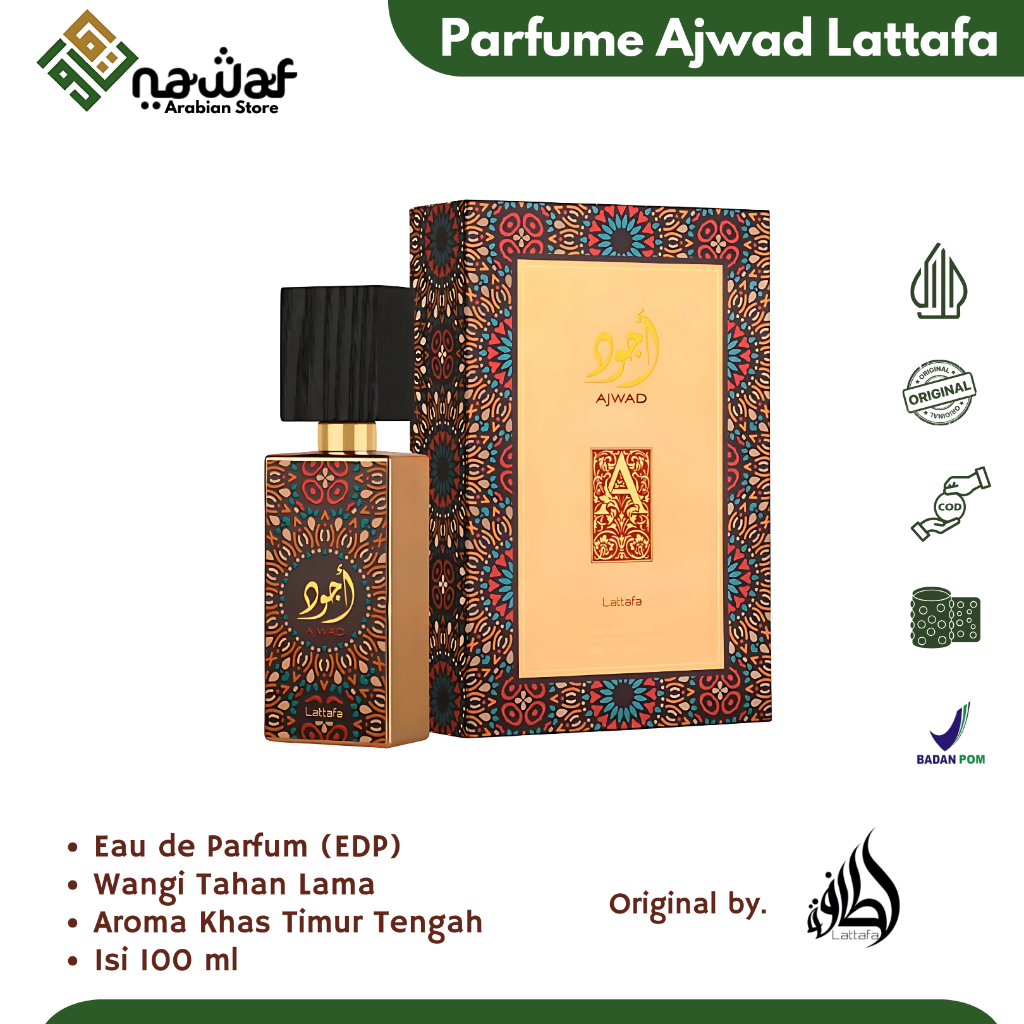 AJWAD EDP 60ML| AJWAD  LATTAFA 100ML SPRAY PARFUME | ORIGINAL LATTAFA ARABIAN PARFUMES