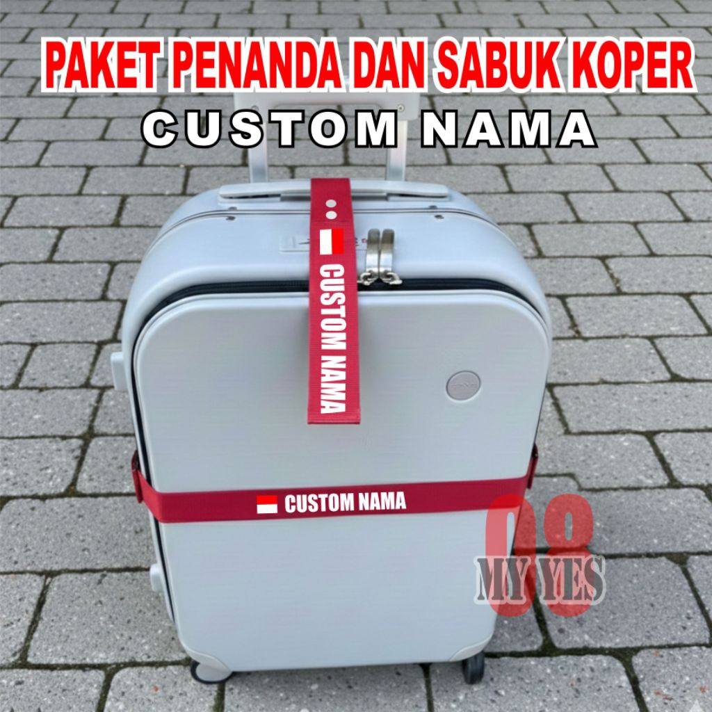 Bundle Penenda Koper dan Sabuk Koper Custom Nama Haji Umroh