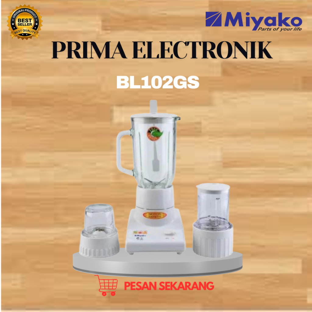 Blender Miyako 3in1 BL-102GS/BL102GS/BL102 GS/BL 102GS/BL-102 GS/BL 102 GS dengan Blender Kaca 1L.