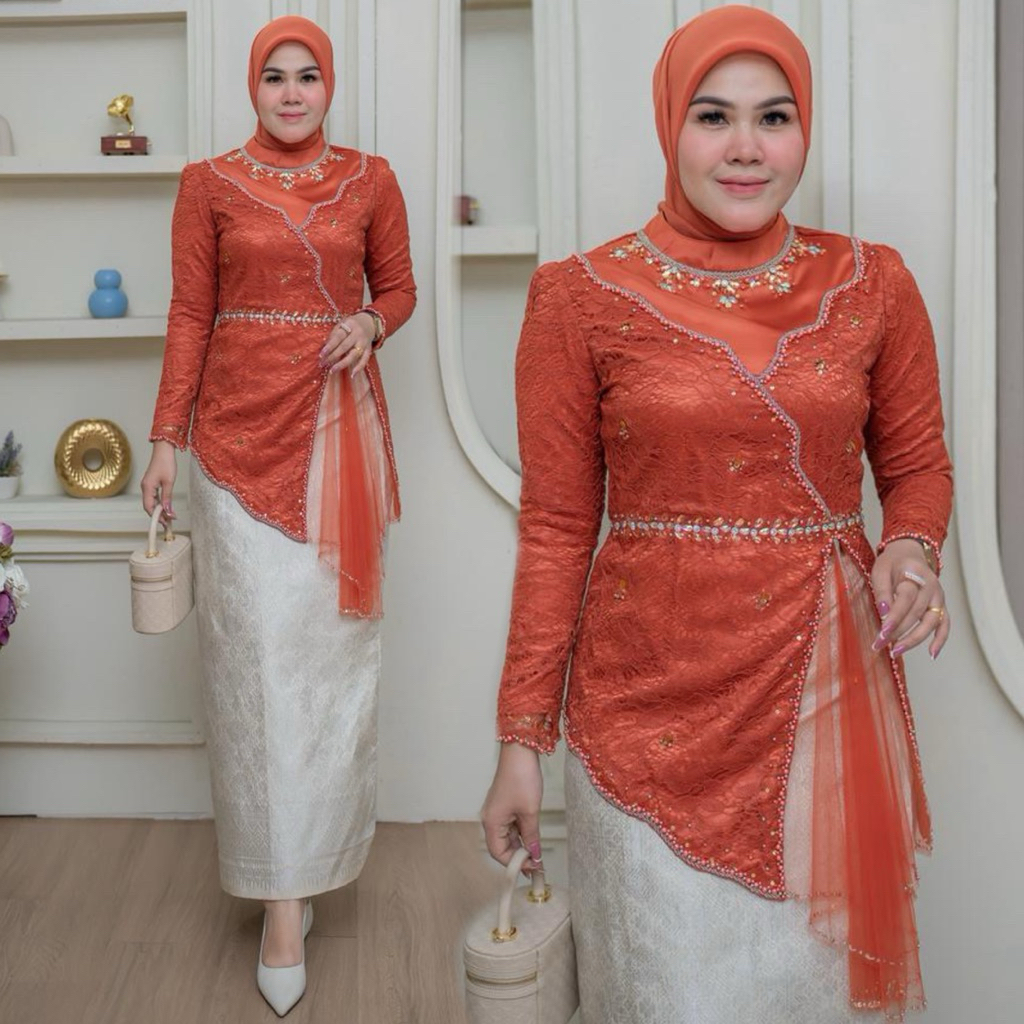 Kebaya Brukat Payet Shilla Bali / Stelan Kebaya Modern / Kebaya Brukat Seragam Kondangan / Kebaya Br