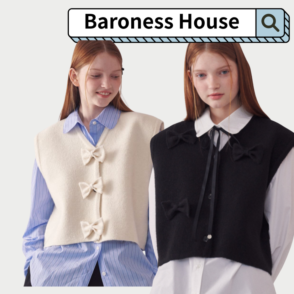 RONRON  RIBBON 3 BUTTON VEST KNIT