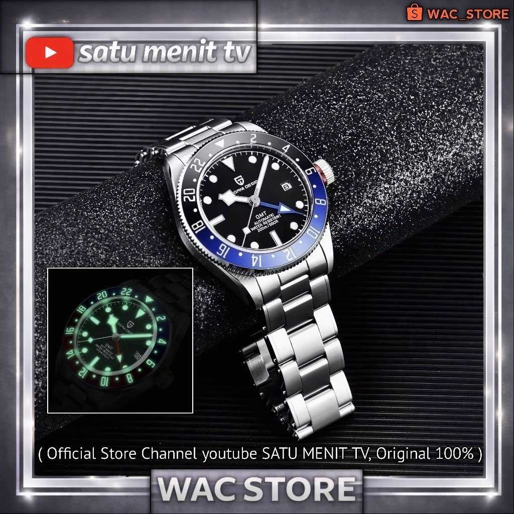 PAGANI DESIGN GMT BB PRO BATMAN LIMITED EDITION WR 200 M SAFIRE DOME CERAMIC BEZEL (AUTOMATIC)
