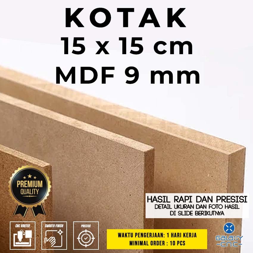 Kotak 15 x 15 cm - MDF 9 mm - Papan kayu MDF