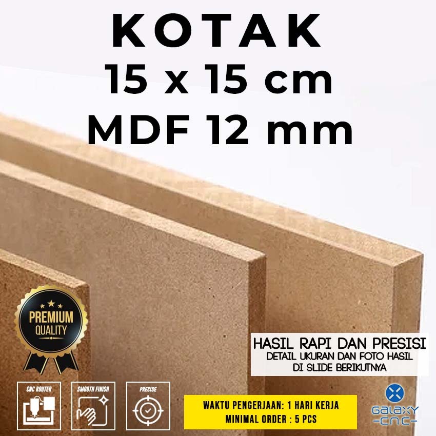 Kotak 15 x 15 cm - MDF 12 mm - Papan kayu MDF