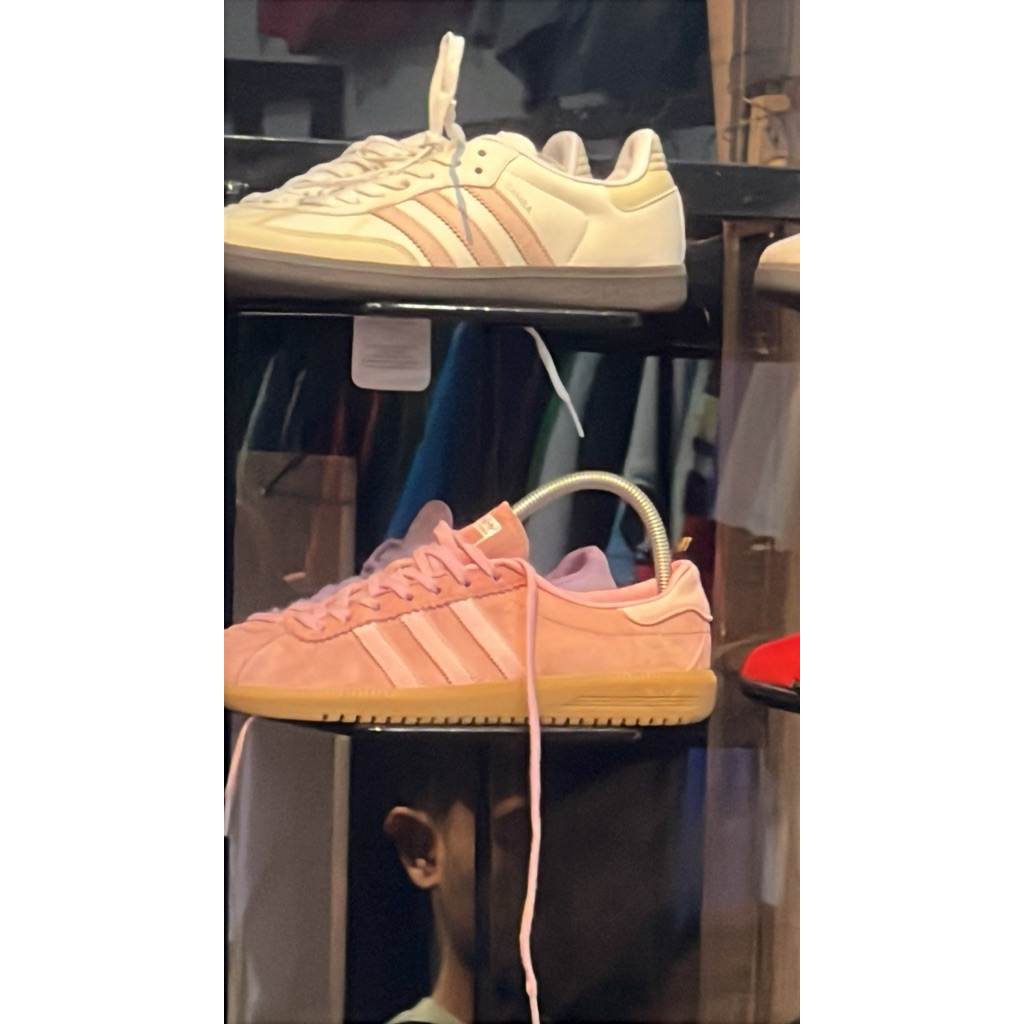sepatu garis 3 bermuda pink
