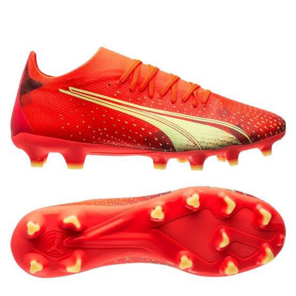 Sepatu Bola Puma Ultra Match FG/AG Coral Fizzy Light Black Original