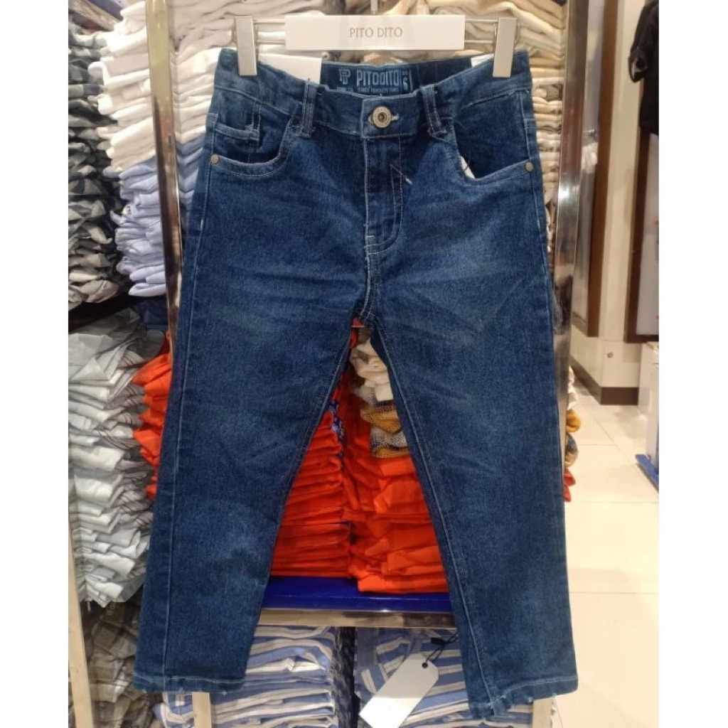 Celana pito dito denim blue jeans 12-14