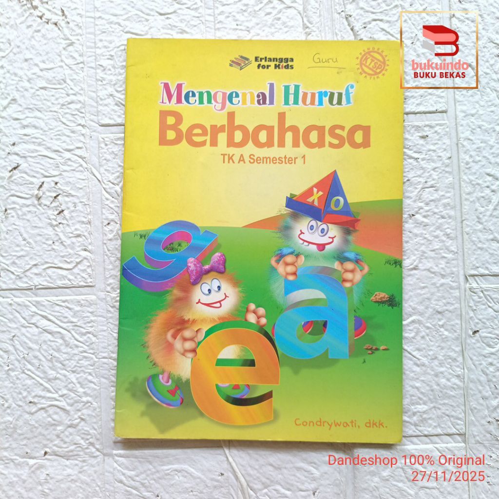 Mengenal Huruf Berbahasa - TK A Semester 1 - Buku Aktivitas Anak Bekas Preloved