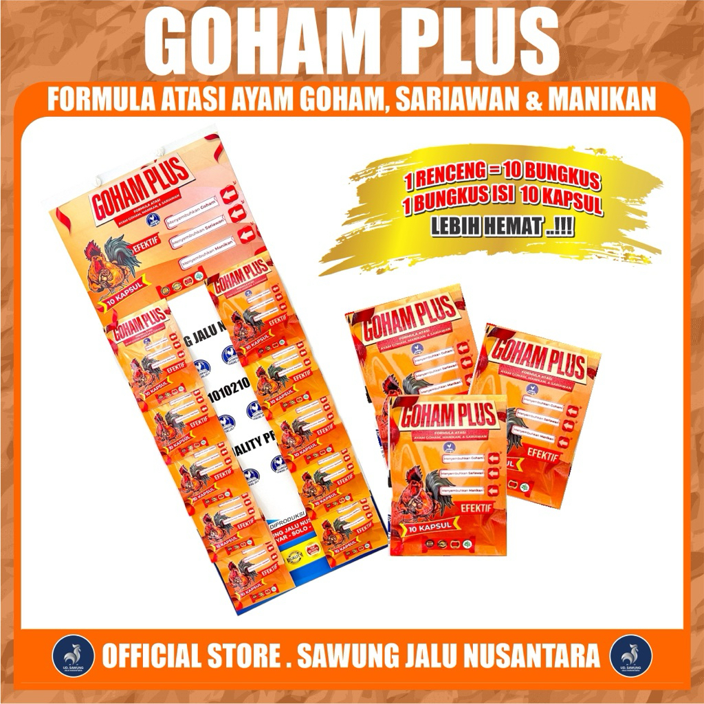 1 RENCENG GOHAM PLUS OBAT GOHAM MANIKAN SARIAWAN AYAM