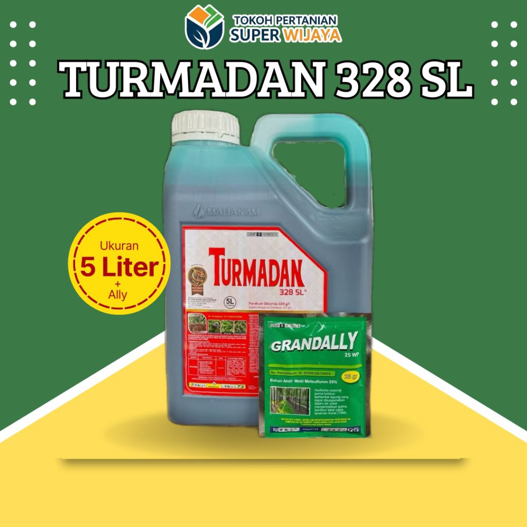 Herbisida Turmadan 328SL 5 liter, Racun rumput ampuh basmi hama dan gulma berdaun lebar
