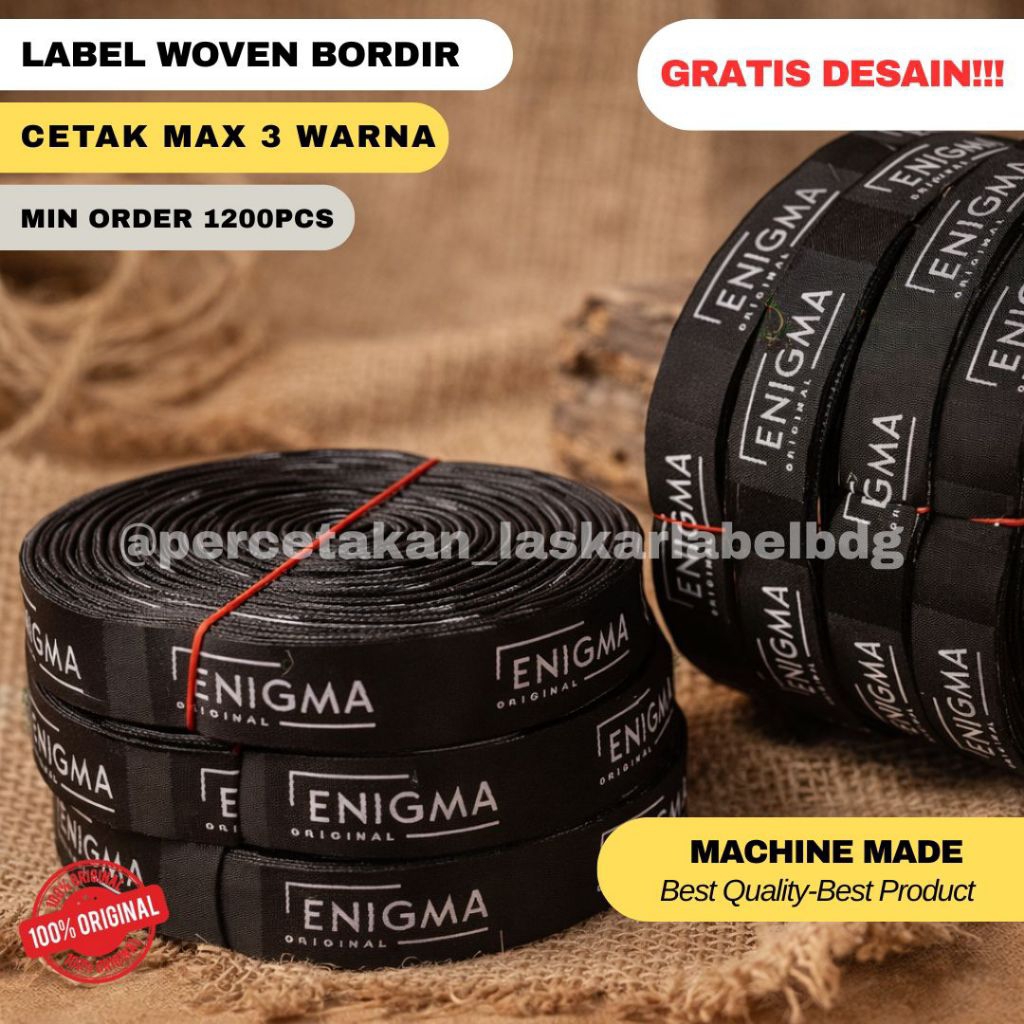 5x7 woven damask, label woven, label rajut, label tenun, label baju, label tas label kerudung, merek