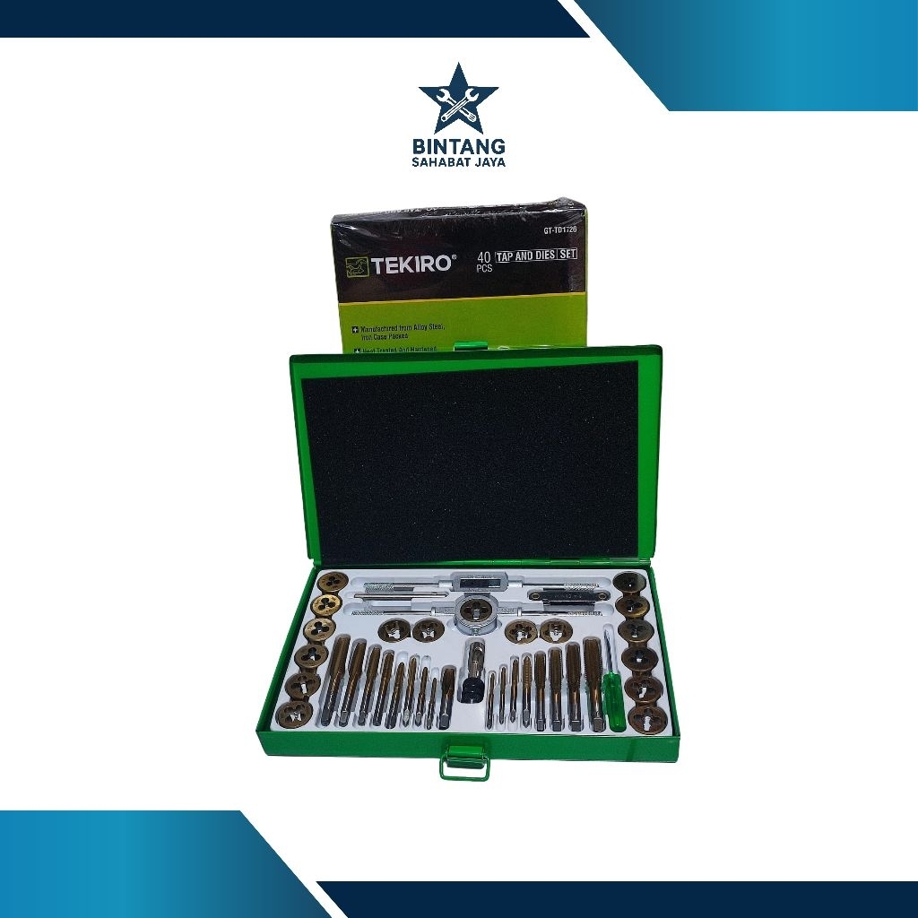 Tekiro Tap And Dies Set 40 pcs / Alat Senai dan Tap Ulir Baut Ori Tekiro
