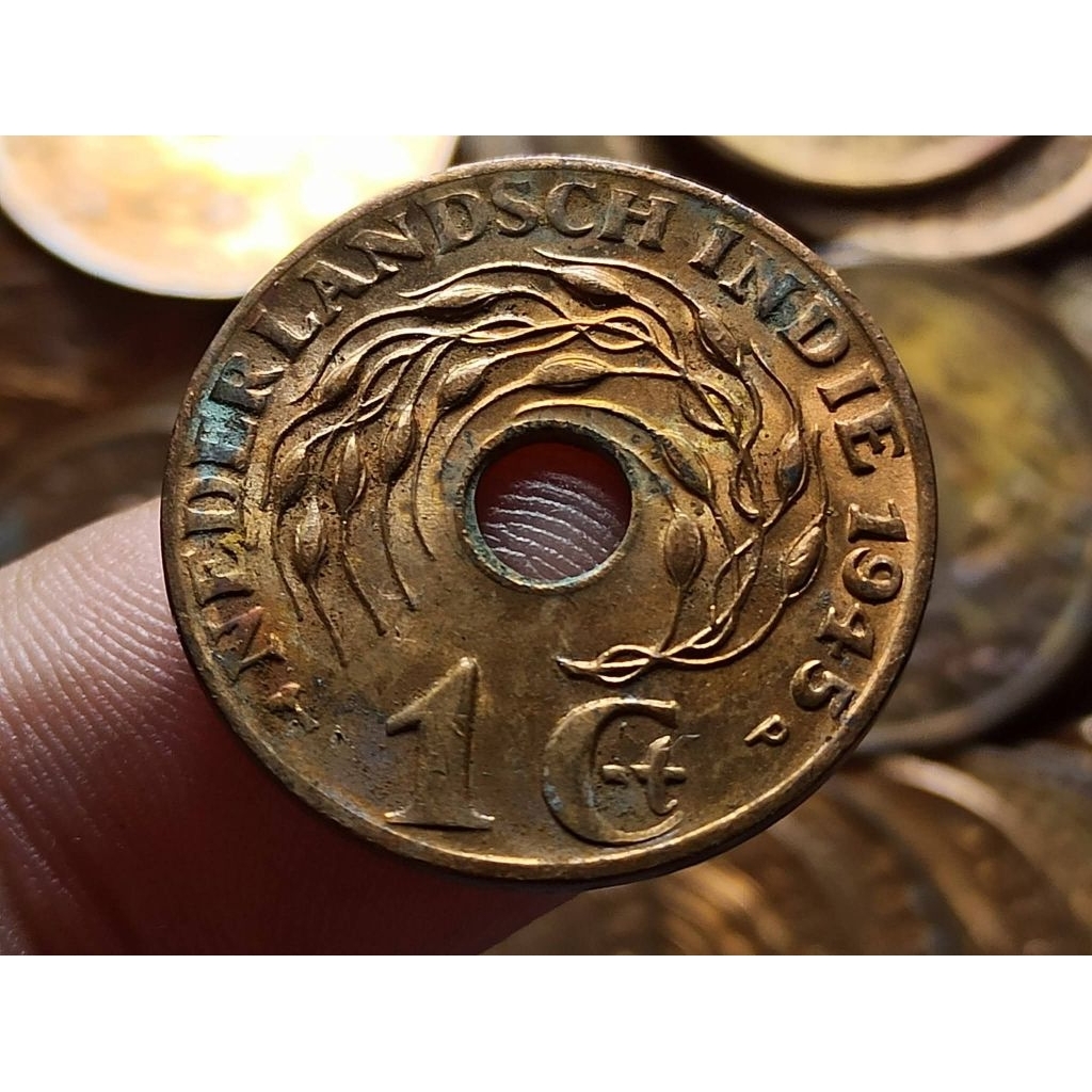 koin bolong 1 cent wilhelmina, koin jaman Belanda