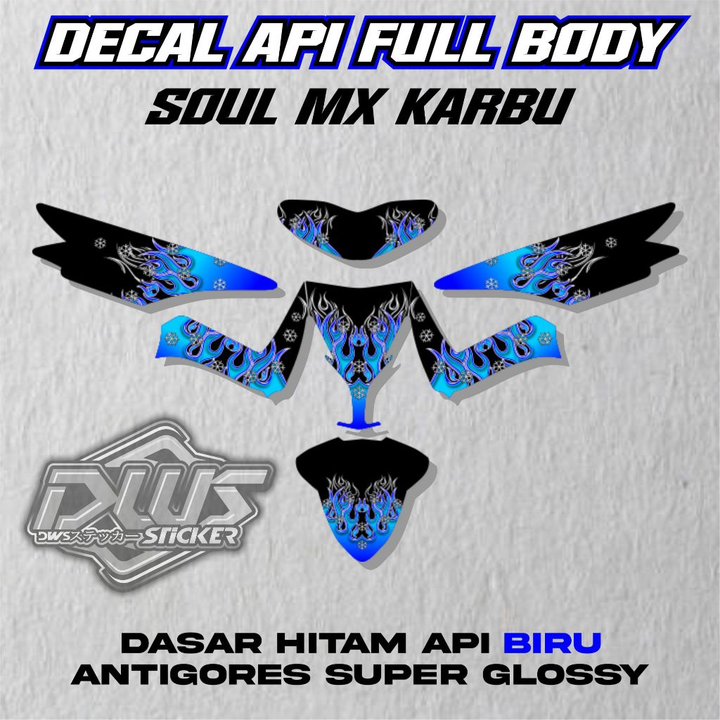 DECAL FULL BODY MIO SOUL MX KARBU DECAL MOTOR MOTIF API ( YAMAHA MIO SOUL MX KARBU )