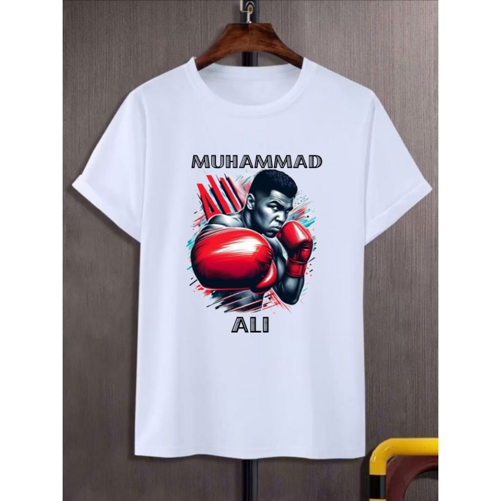 KAOS MUHAMMAD ALI KATUN - BAJU KAOS T-SHIRT UNSEX MUHAMMAD ALI - KAOS GAMBAR LEGENDARIS TINJU BOXING