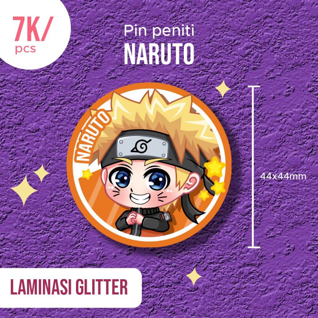 Pin glitter anime naruto 44mm anti air