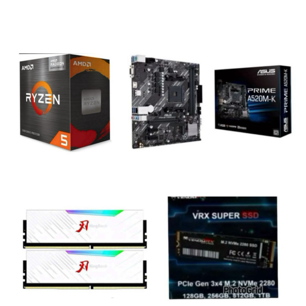 Paket Processor AMD Ryzen 5 5600 / 5600GT Box RAM DDR4 16GB Gaming RGB