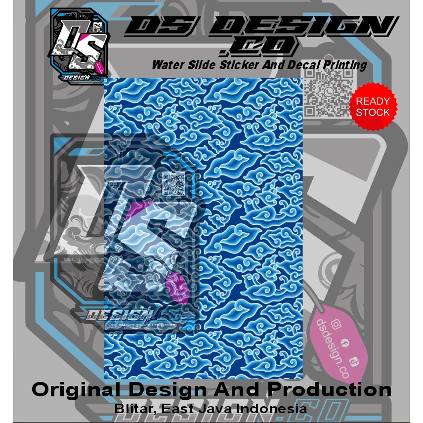 water slide decal stiker batik mega mendung full A3