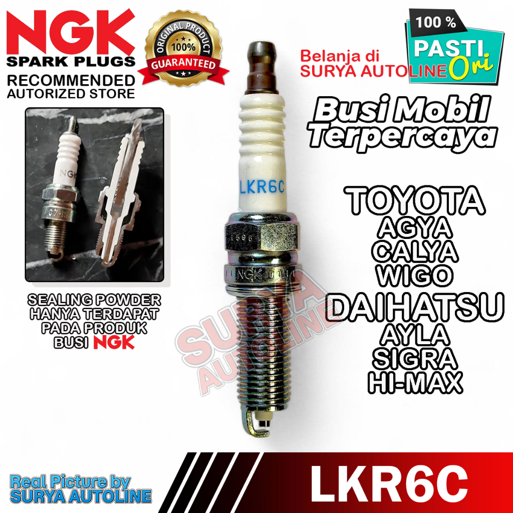 BUSI MOBIL NGK ORIGINAL STANDARD LKR6C UNTUK TOYOTA AGYA CALYA WIGO DAIHATSU AYLA SIGRA HI-MAX CAR N