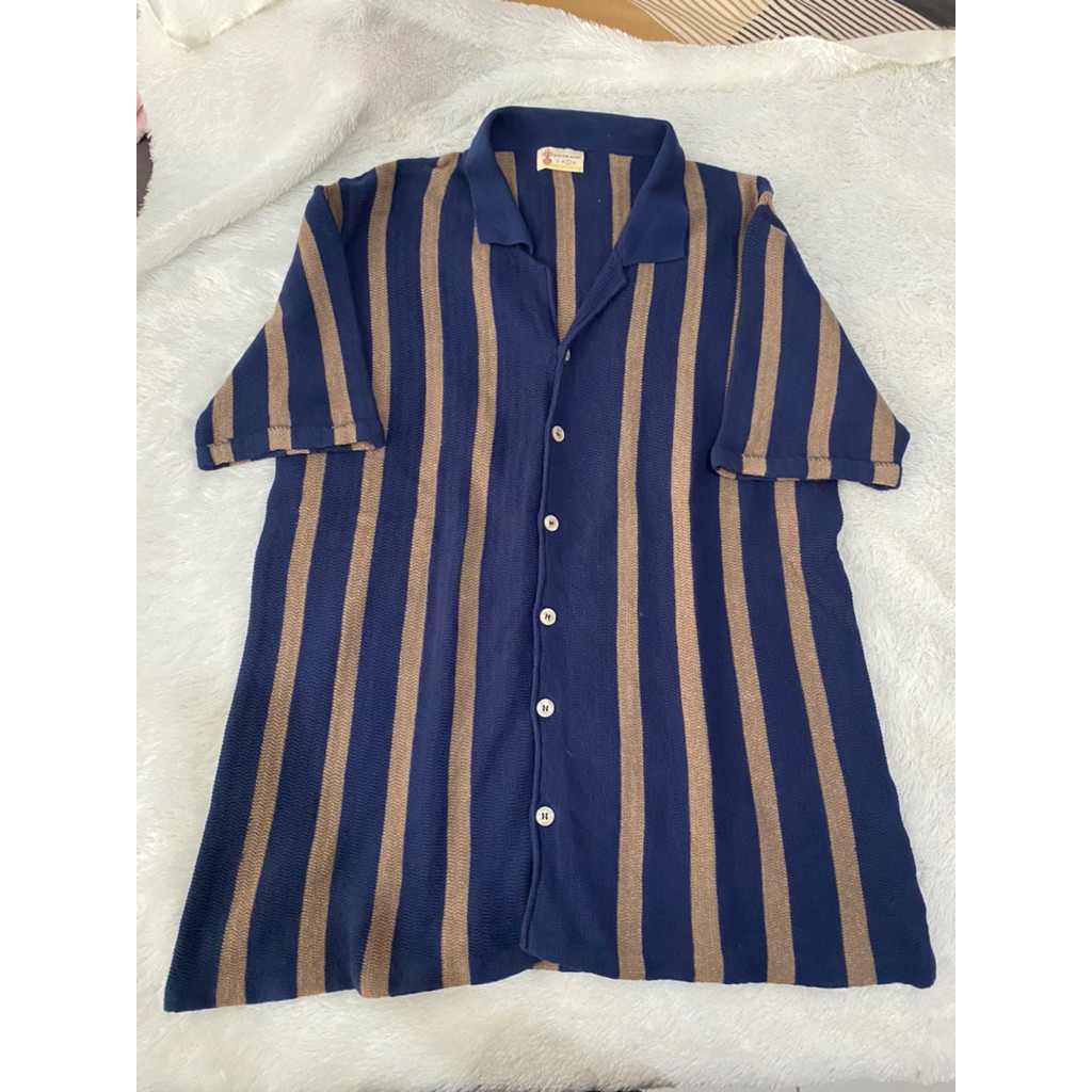 Knit Shirt Man Noir Sur Blanc Preloved