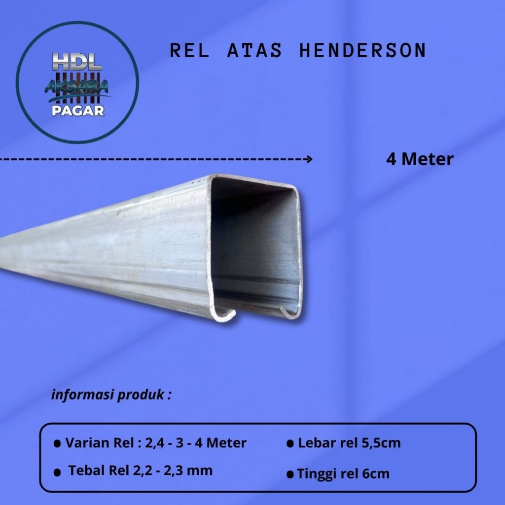 Bilu_Ciaw Satu Set Rel Pintu Garasi Henderson // Garasi 4 Meter 5 Daun Pintu Type Aksesoris Kupu