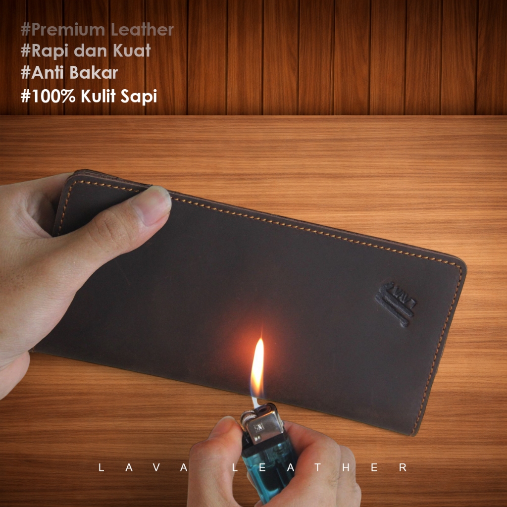 Dompet Pria Panjang Kulit Sapi Asli Lava Anjasmoro Dompet Lipat Crazy Horse