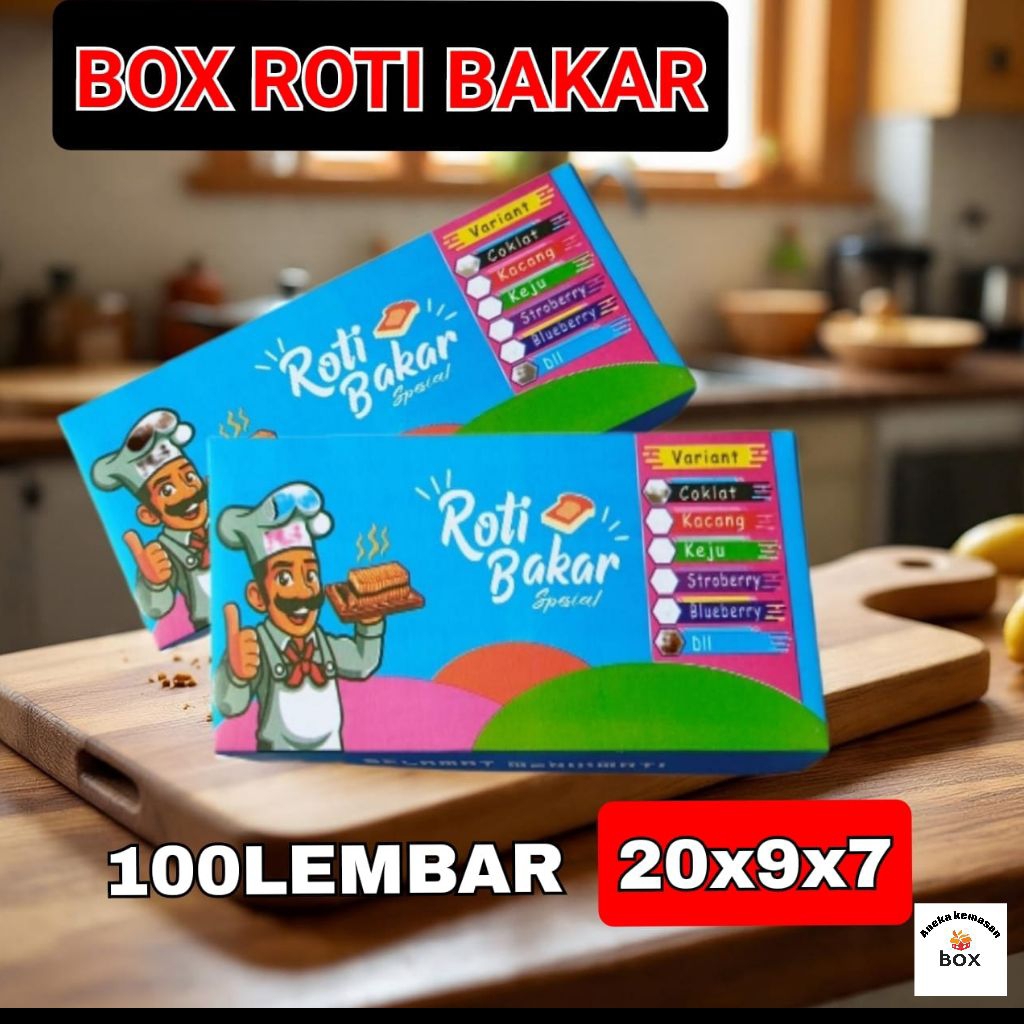 box roti bakar/ kardus roti bakar/ wadah roti bakar/ kemasan makanan