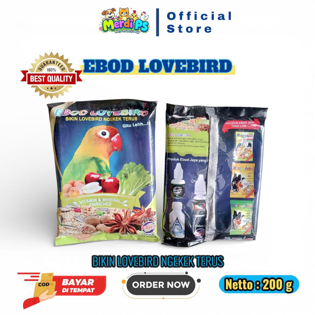 Ebod Lovebird - Makanan Burung Lovebird Bikin Lovebird Ngekek Terus dengan Vitamin & Mineral