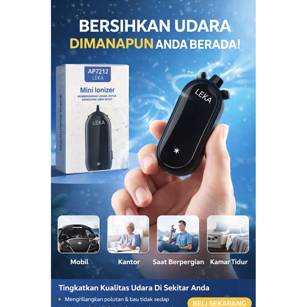 kalung portable air purifier ion negatif