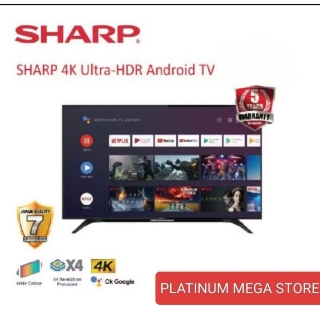 SHARP TV LED 50 INCH UHD 4K ANDROID TV 50HJ600I