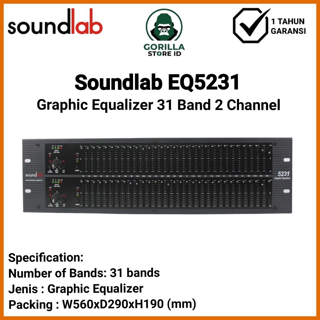 Soundlab EQ5231 Graphic Equalizer 31 Band 2 Channel