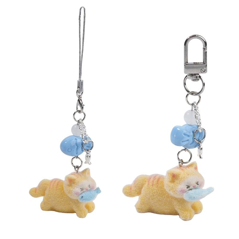 COD Gantungan Hp Strap Handphone Tas Kucing Memakan Ikan Lucu Aesthetic Liontin Tas Lucu Cat-Me