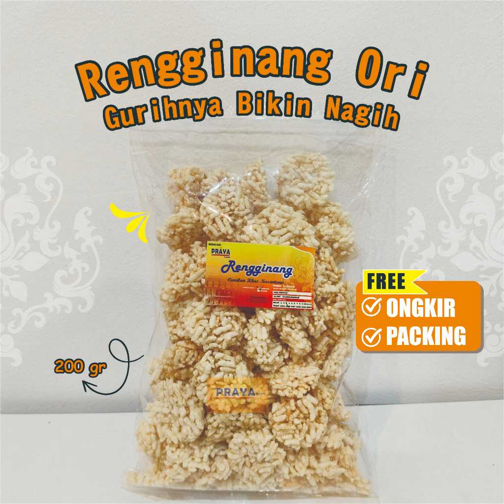 Rengginang Renyah Cemilan Tradisional Rasa Bawang Putih , Terasi / Rengginang Matang 250 Gr