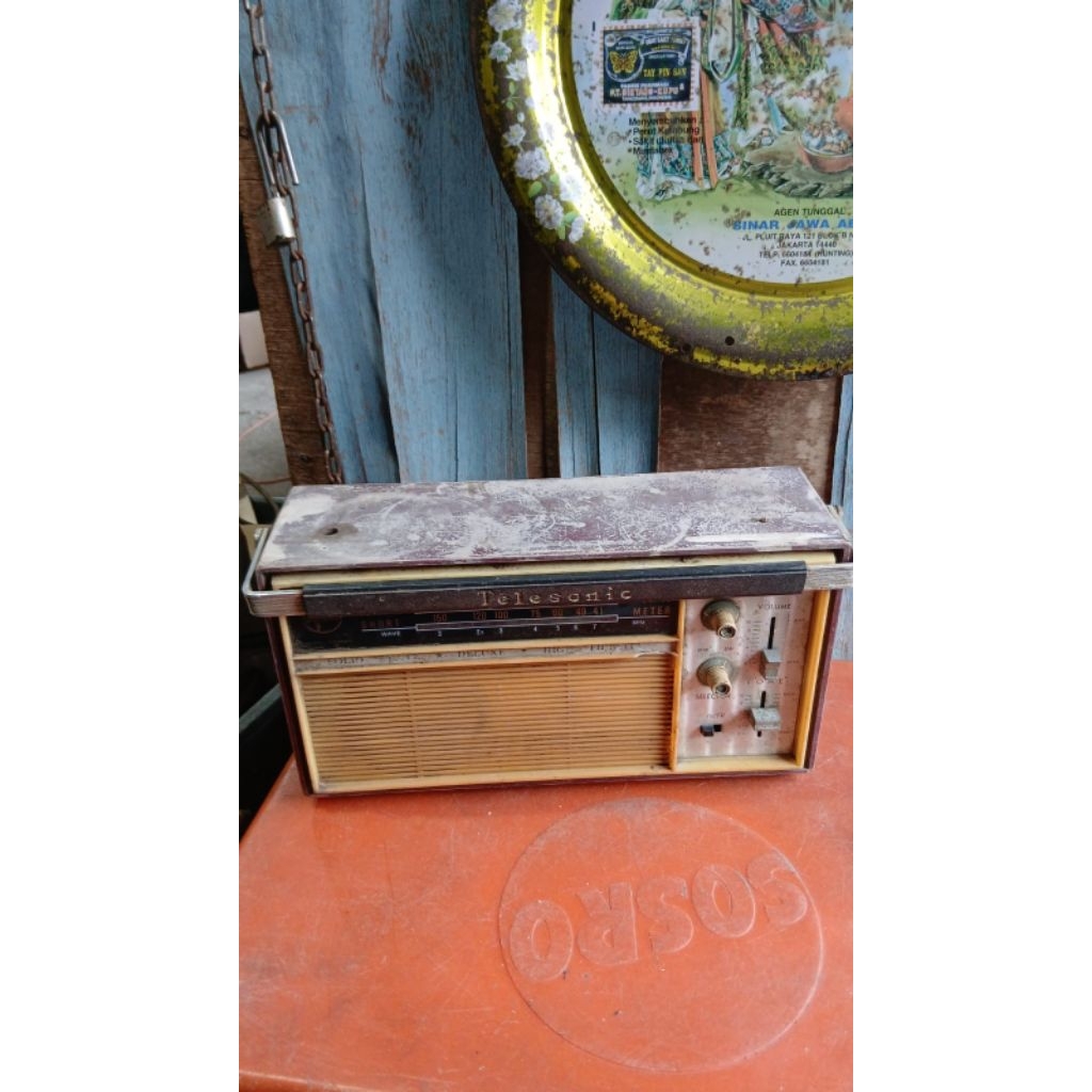 radio telesonic 145rb jadul antik kuno lawas vintage display mati