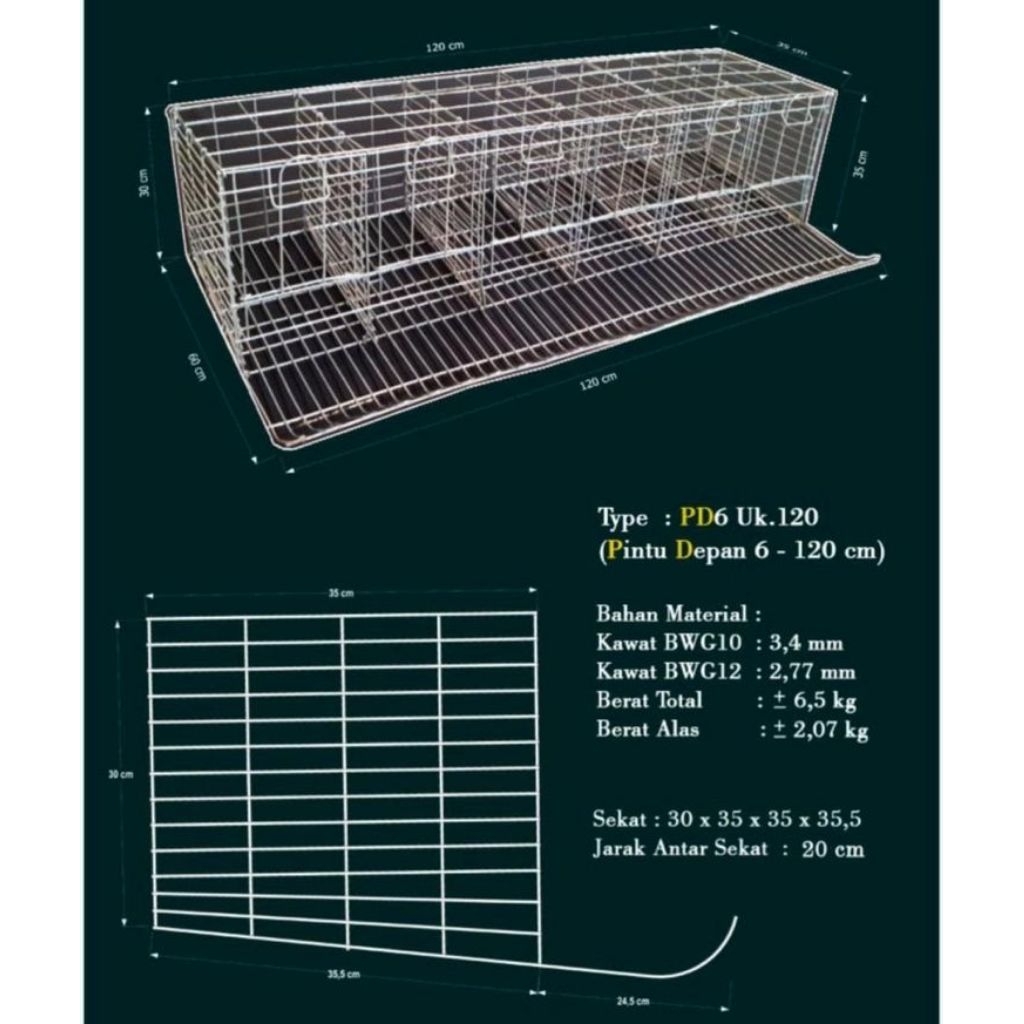 Kandang Ayam Petelur Galvanis 4 Pintu dan 6 Pintu
