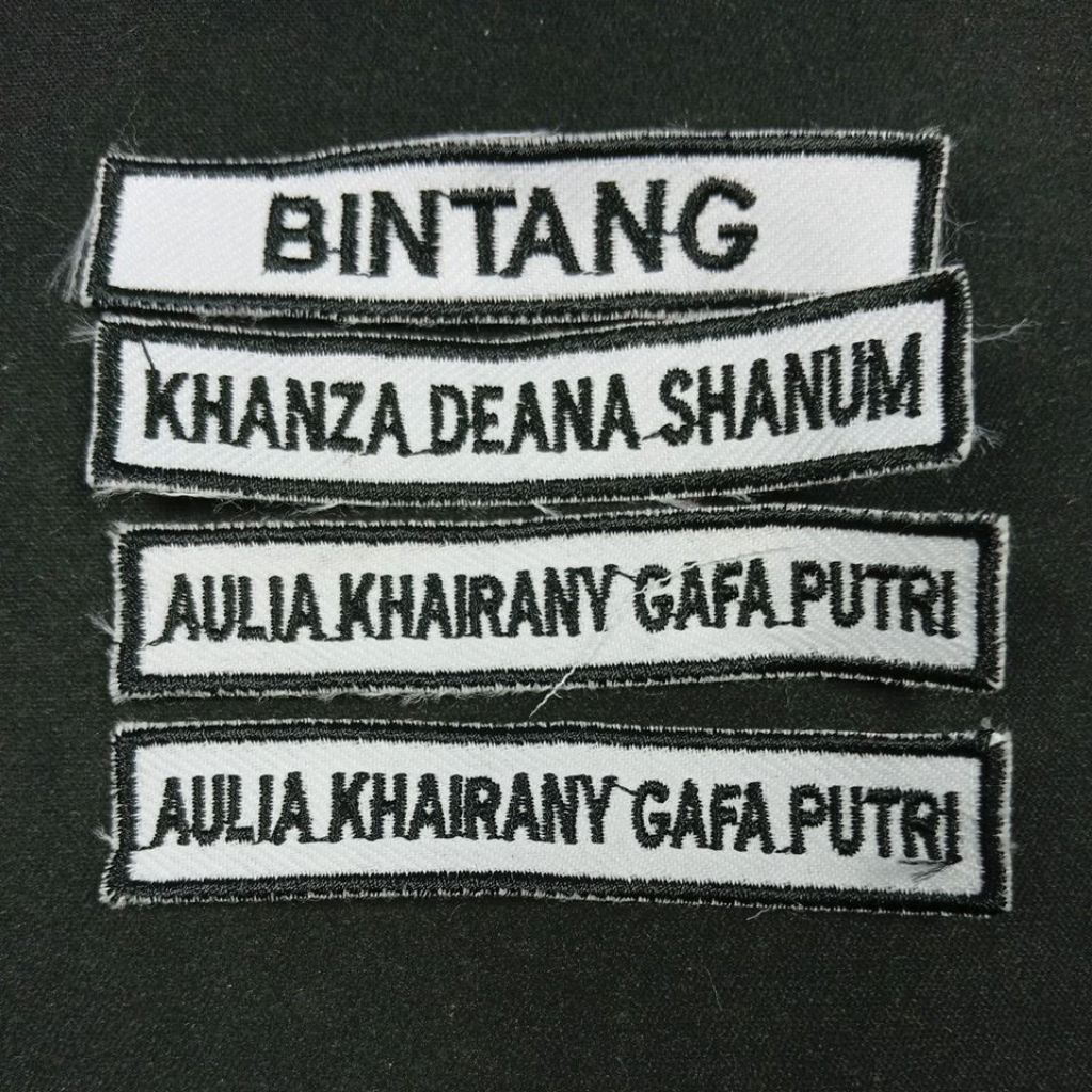 Papan Nama Bordir Costum | Name tag | Nama untuk baju sekolah, pesantren