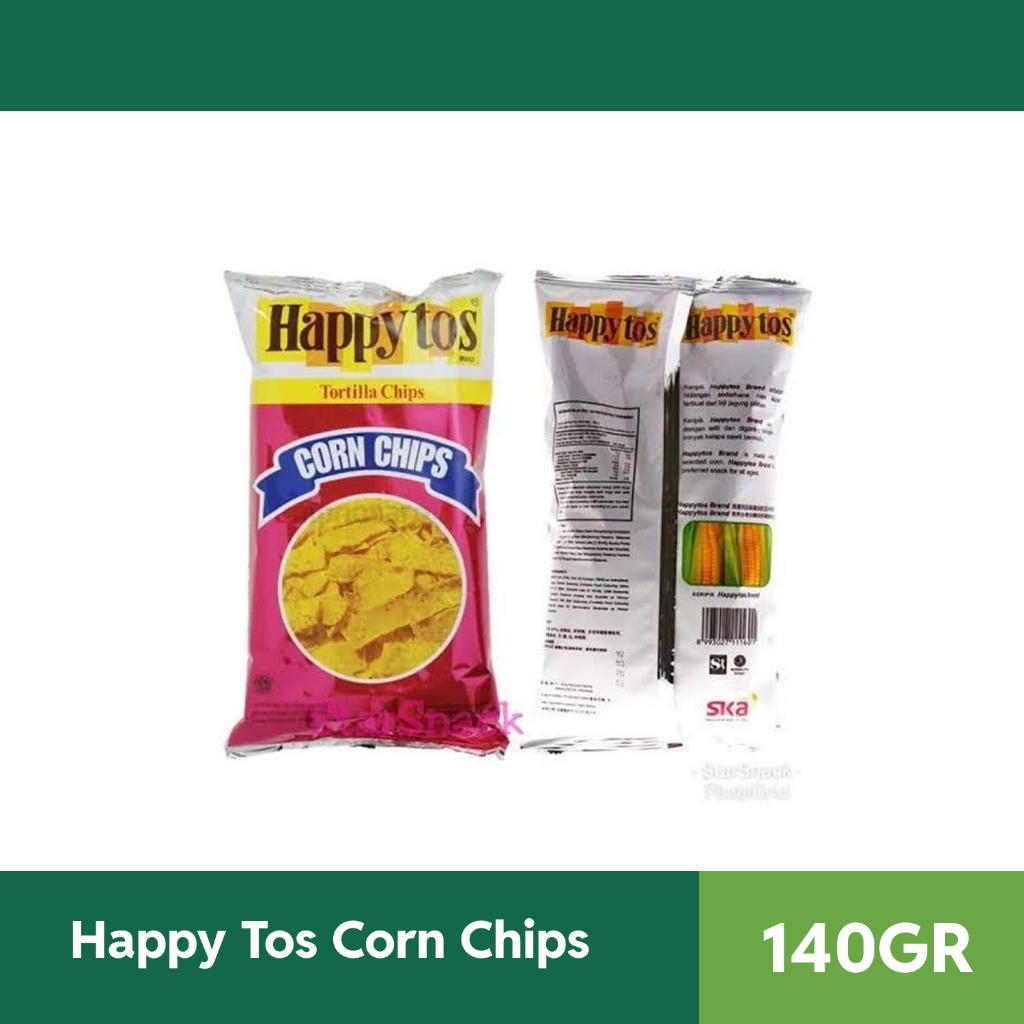 (Karton isi 16 pcs) HappyTos Corn Chips Merah 160GR