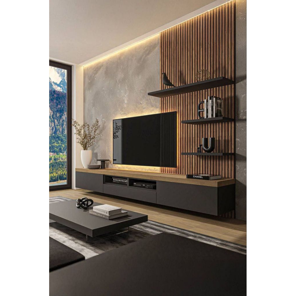 backdrop tv rak gantung