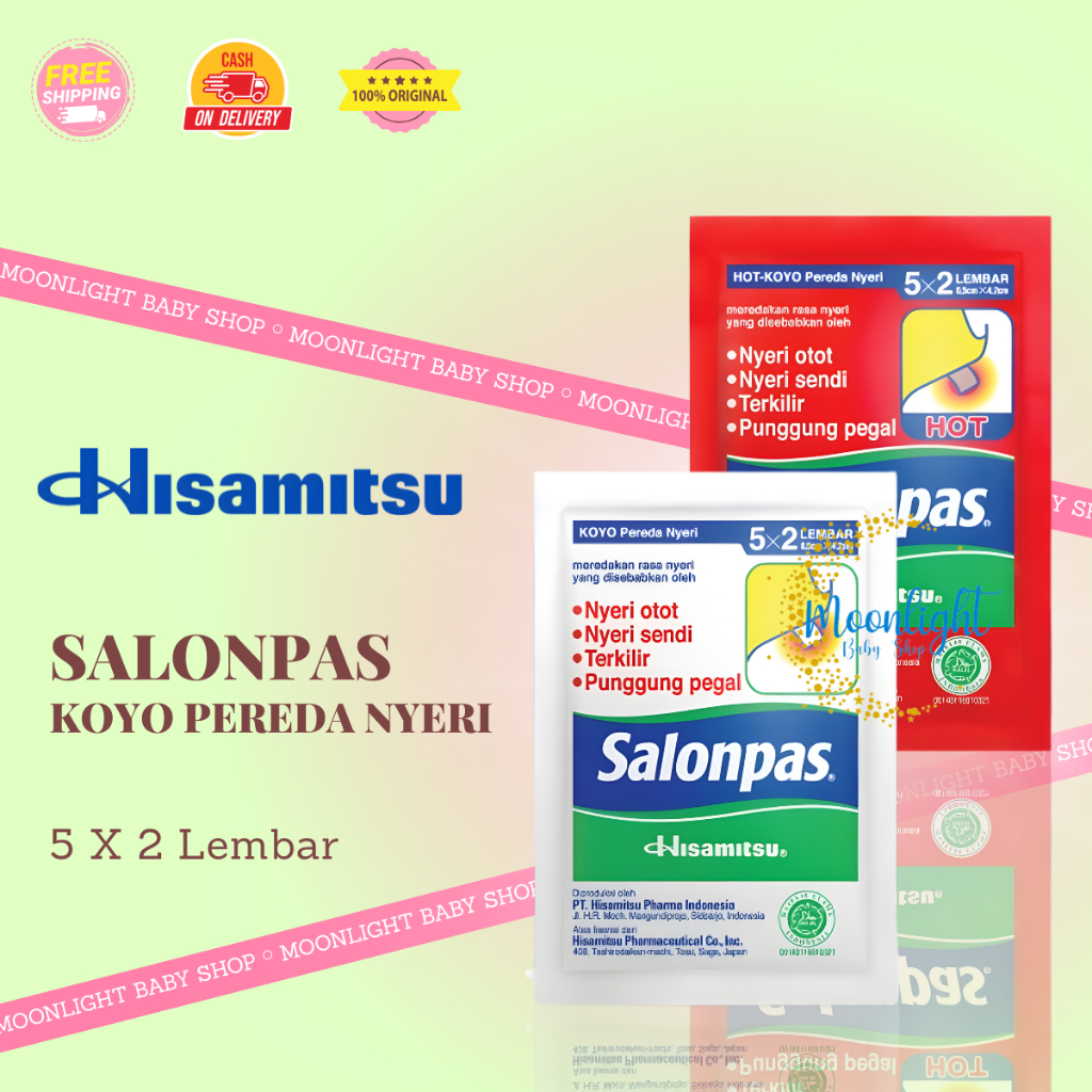 Koyo Salonpas Hijau / Merah Hot Koyo Panas per sachet isi 10 lembar untuk Pereda Nyeri