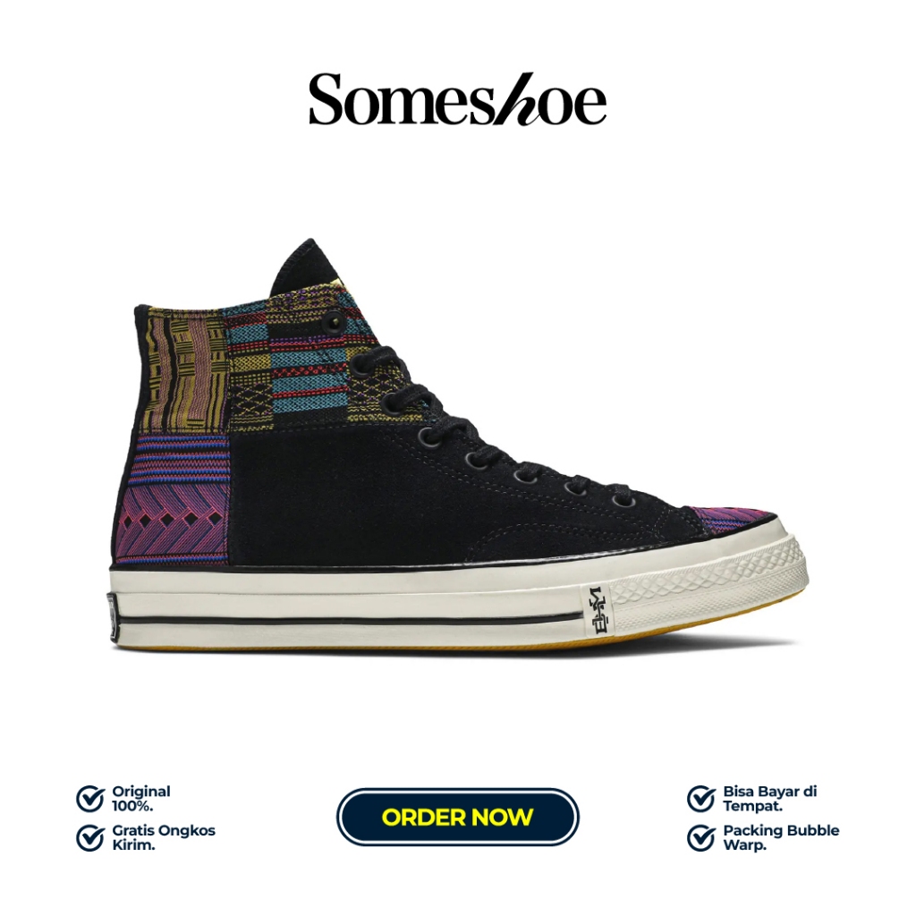 Converse 70s Hi BHM Patchwork Black Egret