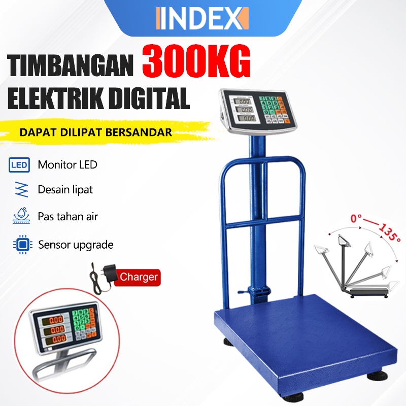 INDEX Timbangan Platform Digital Electrik Kapasitas 300KG 150KG Timbangan Duduk Timbangan Sayur Timb