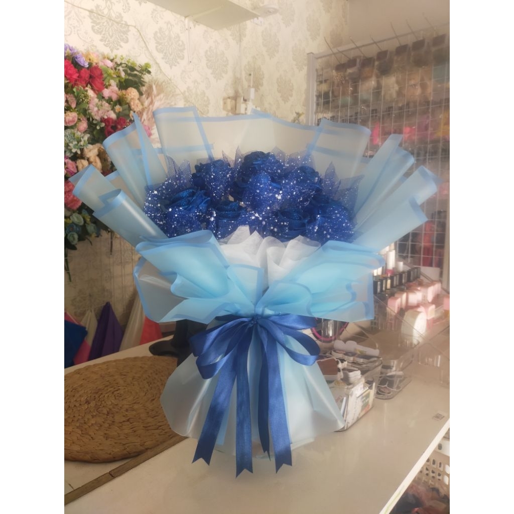 Buket Pita Satin 8 Tangkai Custom Warna