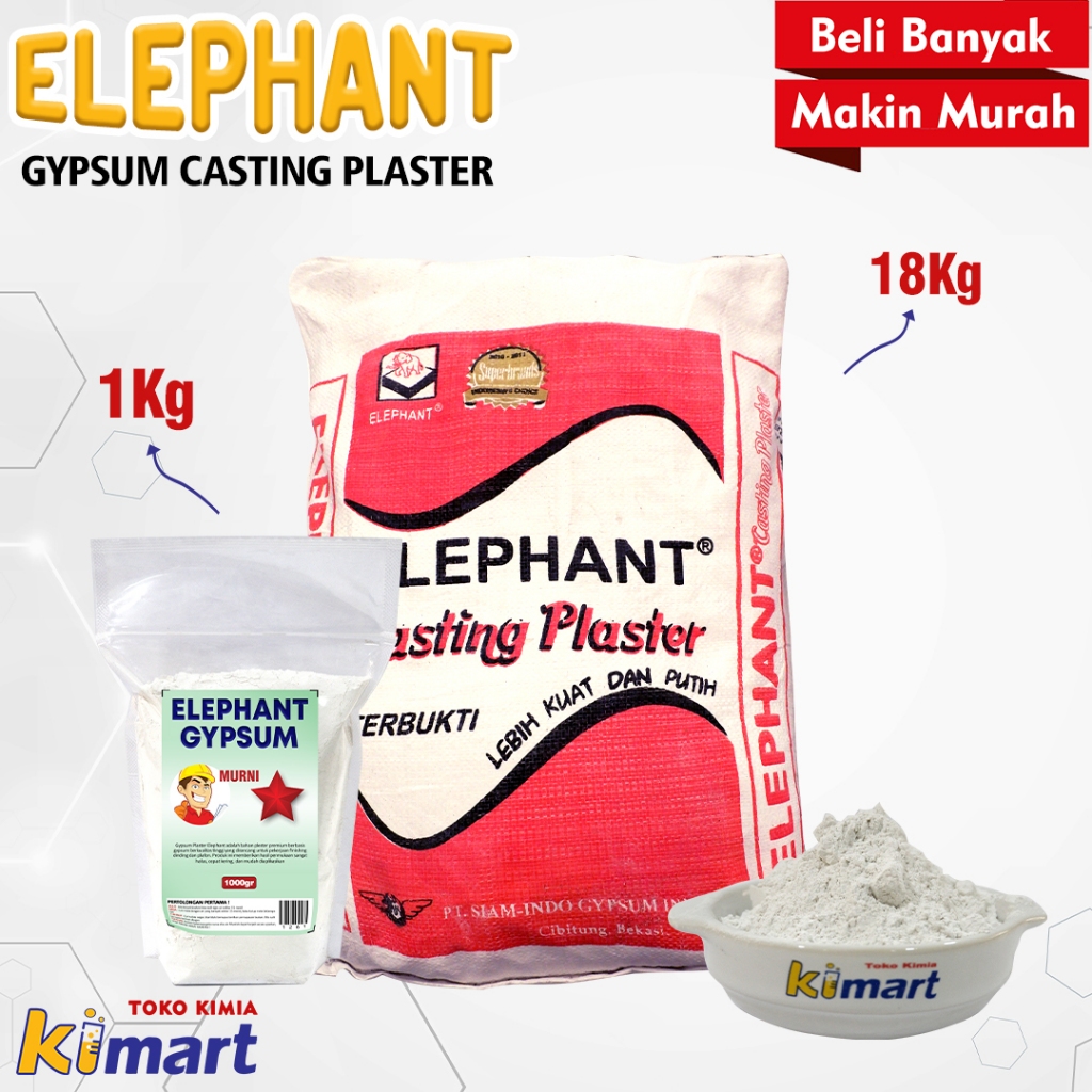 Casting Gypsum ELEPHANT PLASTER 18KG casting plaster patung