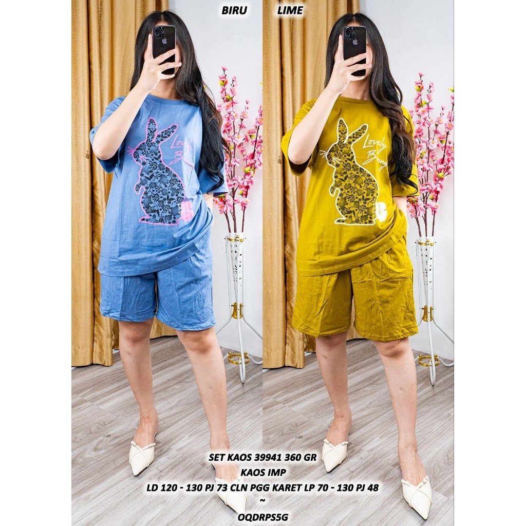 ASD 39941 SET KAOS RABBIT LD 120-130CM / SET JUMBO WANITA / READY / REALPICT