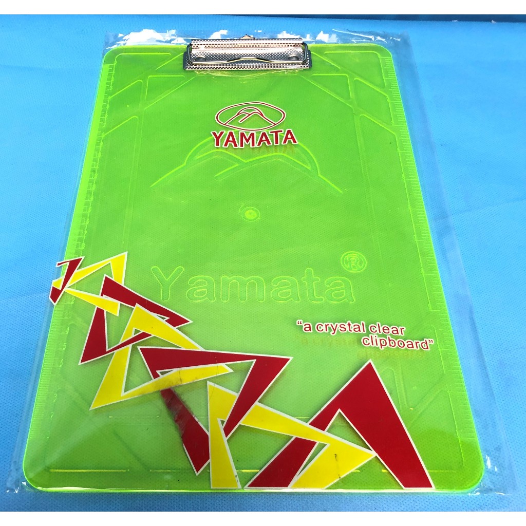 Clipboard Plastik Tebal F4 Yamata - Clipboard Transparant Papan Ujian Papan Jalan