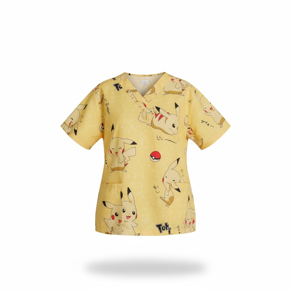 Baju jaga dokter / Baju perawat / Baju KoAs motif karakter