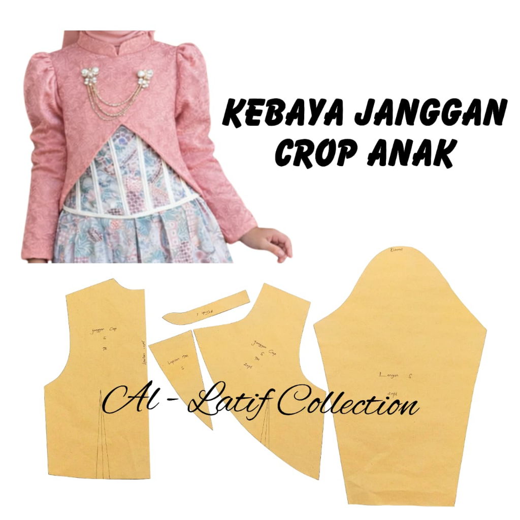 Pola Jiplak / Pola Instan KEBAYA JANGGAN CROP ANAK