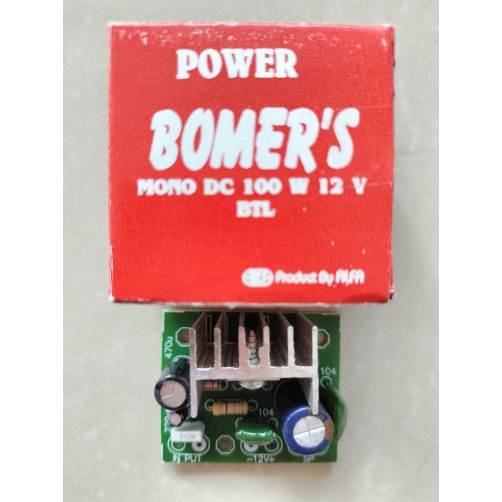 Kit Power Amplifier Mono BTL Bomer's 100W 12V / Power Ampli Mini Bomers Original